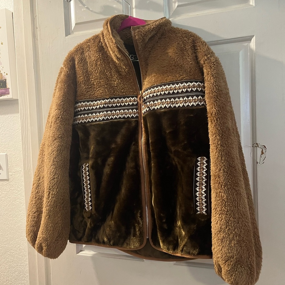 UGG Brown and Black Women's Puffer Sweater